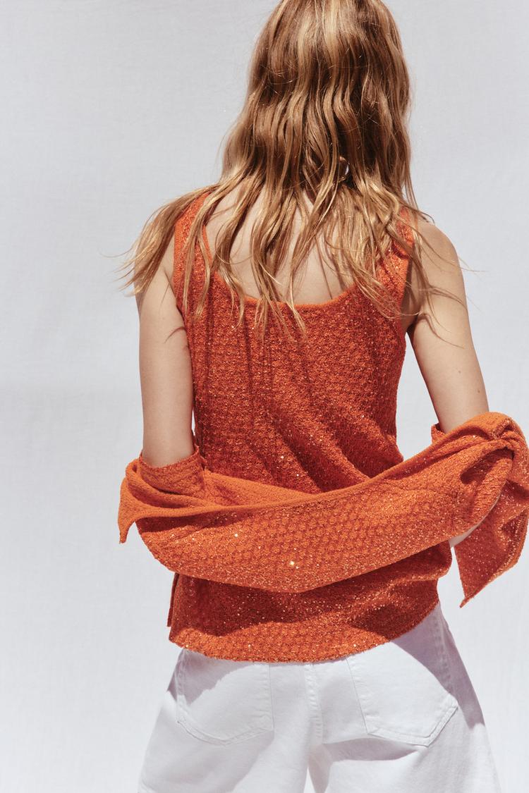 Top En Maille À Sequins