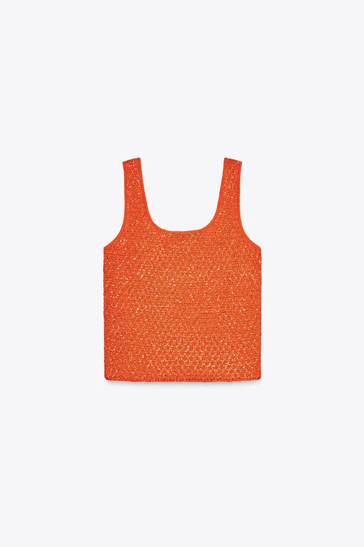 Top En Maille À Sequins